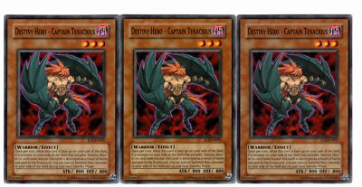 Yugioh- 3X Destiny Hero - Captain Tenacious - Common - Unl - EOJ-EN002 - NM-image