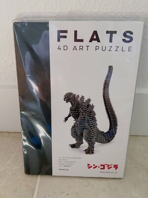 New FLATS 4D Art Puzzles Sea shin godzilla 287 Cardboard black 213 pieces-image