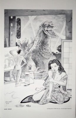 GODZILLA Print Alex Wald art 1988 Toho-image