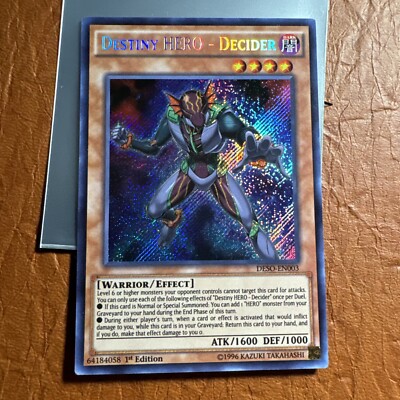Destiny HERO - Decider 1st Edition DESO EN003 SECRET RARE YuGiOh Card  NM-image