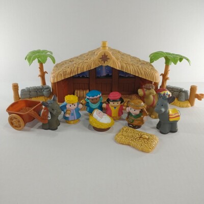 Fisher Price Little People 2002 Christmas Nativity Scene Vtg Lights Sound Jesus-image