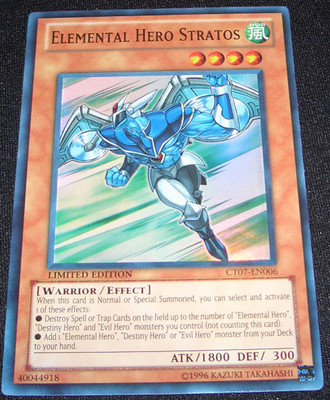 Yugioh CT07-EN006 Elemental Hero Stratos Limited Edition Promo Card-image