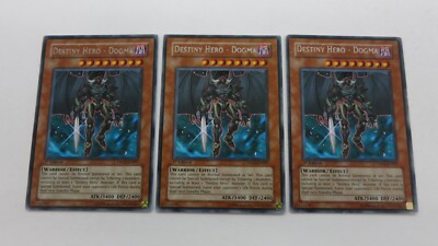 3x DESTINY HERO DOGMA MONSTER DP05-EN007  1ST EDITION  RARE  YUGIOH  NM UNPLAYED-image