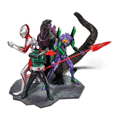 Godzilla S.J.H.U.PROJECT Special Set of 4 Art Vignette Figures & Special Bag NEW-image