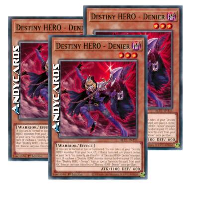 3x DESTINY HERO - DENIER (Denier - Hero of Destiny) • Common • BLC1 EN153 • 1Ed-image