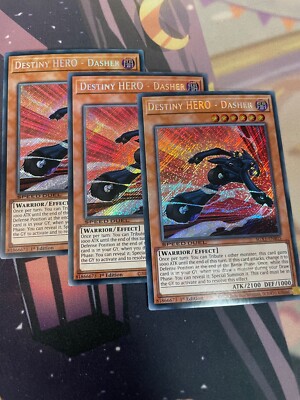 YUGIOH - DESTINY HERO DASHER X3 - SECRET RARE - SGX1 - NM - 1ST ED-image