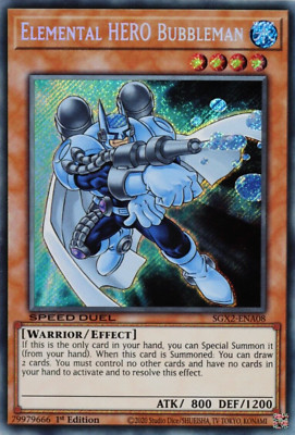 Elemental HERO Bubbleman - SGX2-ENA08 - Secret Rare 1st Edition - Near Mint --image