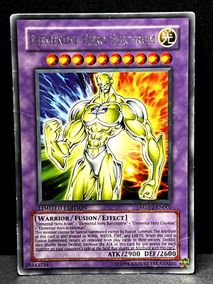 YuGiOh! TCG Elemental Hero Electrum Rare MDP2-EN001 Limited Edition - Damaged-image