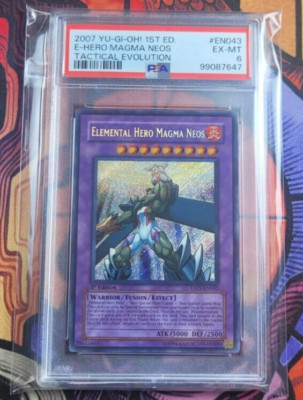 Elemental Hero Magma Neos TAEV-EN043 1st Edition PSA 6	Yugioh Card Graded Slab-image