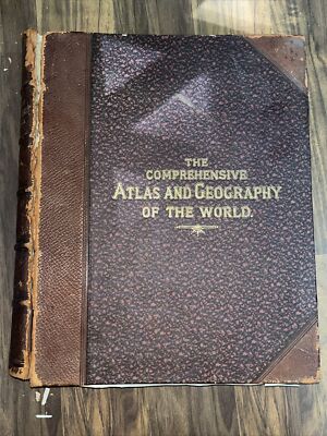 1882 COMPREHENSIVE ATLAS & GEOGRAPHY OF THE WORLD BY BLACKIE 10 COLOR PLATE MAPS-image