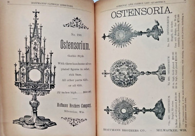 Antique 1895 Hoffmann's Catholic Directory, U.S., Canada+, priests parishes ads-image