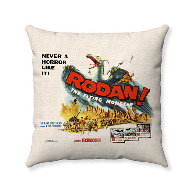 Rodan Movie Poster Pillow - Godzilla Movie Monsters Poster Art - Insert Included-image