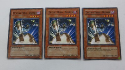 3x  DESTINY HERO DUNKER  1ST EDITION  PTDN-EN014  COMMON YUGIOH  NM / UNPLAYED-image