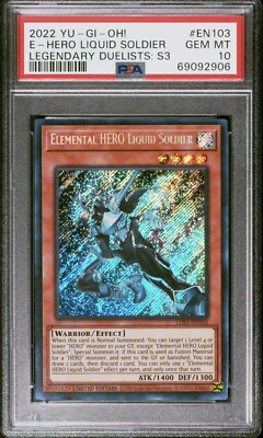 Elemental HERO Liquid Soldier Limited Edition Secret Rare LDS3-EN103 Psa 10💎-image