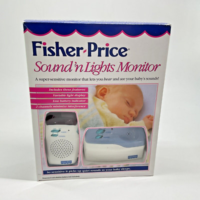 Vintage 90s Fisher Price Baby Monitor Sound 'N Lights Monitor Excellent in Box.-image