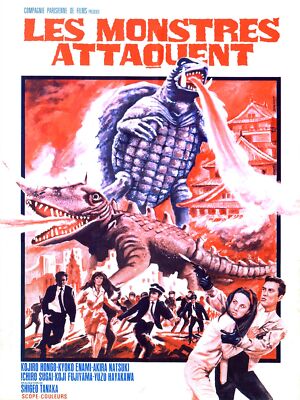 6043.Les monstres attaquent.Godzilla.japanese POSTER.Decoration.Room design art-image