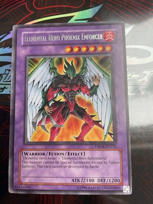 Yu-Gi-Oh! Elemental Hero Phoenix Enforcer DR04-EN212 Rare Mint Perfect Very Rare-image