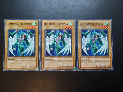 Yugioh - Elemental Hero Avian TLM-EN001 Common Playset x3-image