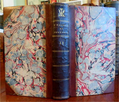 French Manners & Customs Hermit in the Provinces 1819 leather book w/ map-image