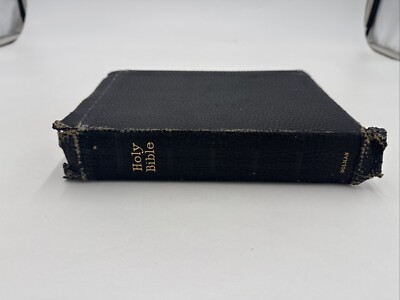 Antique 1914 Holman Pronouncing Edition Holy Bible W Color Maps Genuine Leather-image