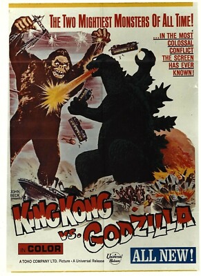 KING KONG VS GODZILLA 1962 COLOR COPY POSTER STILL PHOTO HORROR MONSTERS ARTWORK-image