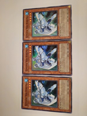 Yugioh Elemental Hero Bubbleman 1st Ed. YSDJ-EN017 Playset of 3 cards-image