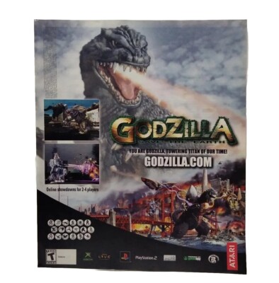 Godzilla Save the Earth Print Ad Magazine Poster Official Art 2004 PS2 Xbox-image