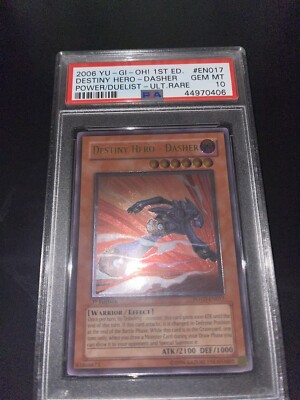 2006 YU-GI-OH! POWER OF THE DUELIST 1ST ED ULTI DESTINY HERO DASHER EN057 PSA 10-image