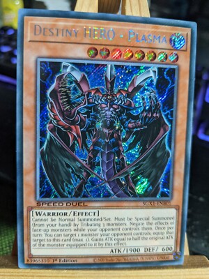 Destiny Hero Plasma Secret Rare SGX1-ENB01 NM Yugioh Card-image