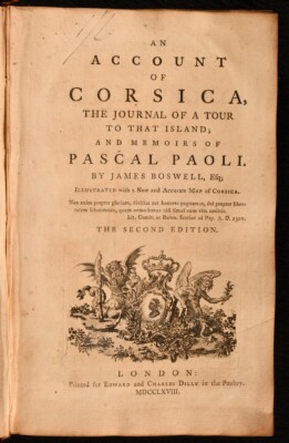 1768 An Account of Corsica James Boswell 2nd Ed Folding Map-image