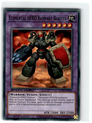 Yu-Gi-Oh! Speed Duel Elemental Hero Rampart Blaster Common SGX1-ENA23 Lightly-image