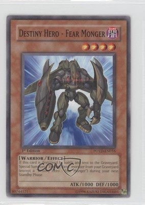 Destiny HERO - Fear Monger 1st Ed. YuGiOh Power of the Duelist #POTD-EN016 2r9-image