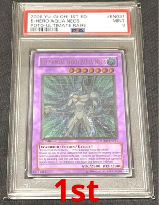 2006 E-Hero Aqua Neos POTD-EN031 Ultimate Rare 1st ED PSA 9 English YuGiOh Card-image