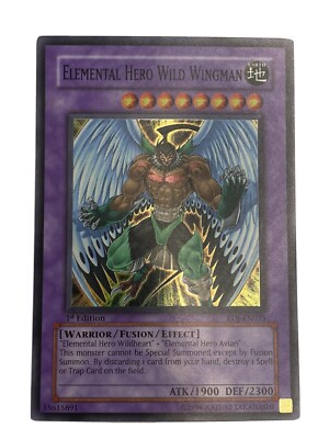 YuGiOh Elemental Hero Wild Wingman EOJ-EN035 1st Super Rare - NM-image