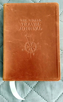 World Travel Journal leather SC w/maps UNUSED/LN Graphic Image 1997-image