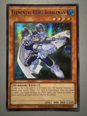 YUGIOH ELEMENTAL HERO BUBBLEMAN ASIA ENGLISH EDITION BLUE WORDED 24AT-AE500 TP-image