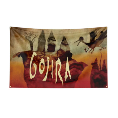 3x5 Ft Gojira Godzilla Heavy Metal Band Flag Banner Wall Art Tapestry + Grommets-image