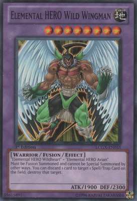 Elemental HERO Wild Wingman - LCGX-EN055 - Common - 1st Edition - Heavily Played-image