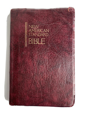 New American Standard Bible Nelson 761BG Maroon Leather 1977 MAPS Red Letter-image