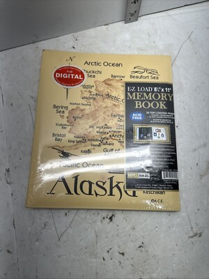 NOS NEW ALASKA Map Easy Load Acid Free Photo Book Beige 8.5
