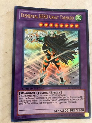 Elemental hero great tornado foil limited edition yu-gi-oh gaming cards cscan-image