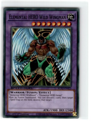 2020 Yu-Gi-Oh! Speed Duel Elemental Hero Wild Wingman Common SGX2-ENA23-image