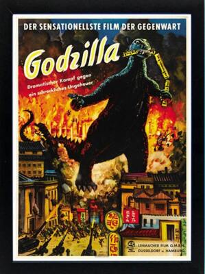 Godzilla Movie Poster Framed A+ Quality-image