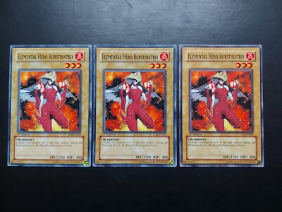 Yugioh - Elemental Hero Burstinatrix TLM-EN002 Common 1st Edition Playset x3-image