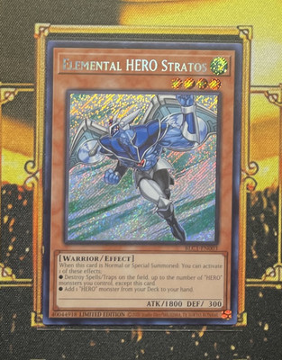 Yu-Gi-Oh! - Elemental Hero Stratos - LIMITED Secret Rare BLC1-EN003 NM/M (New!!)-image