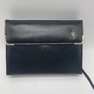 KJV HOLY BIBLE Snap Flap Closure Black Bonded Leather Nelson w Maps 1972 Korea-image
