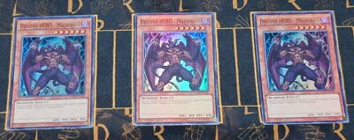 YUGIOH Destiny HERO - Malicious x3 (DESO-EN010) Super Rare 1st Edition Near Mint-image