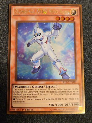 1x Elemental HERO Neos Alius - PGL2-EN029 - Gold Rare - 1st Edition Lightly Play-image