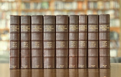 Antique LEATHER 9 vol The History of the United States w/maps James Ford Rhodes-image