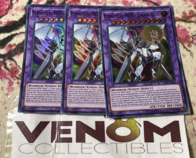 3x (M/NM) - Elemental HERO Cosmo Neos - SAST-EN036 - Super Rare Unlimited YuGiOh-image